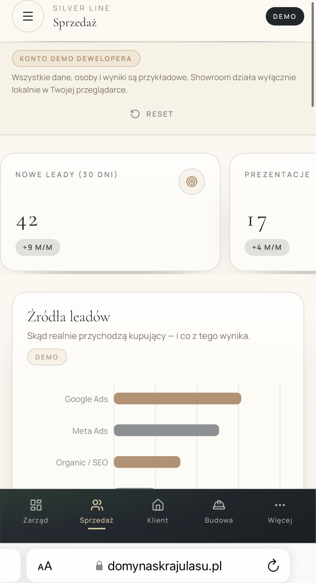 Realizacja Silver Line Company — Silver Line Developer OS