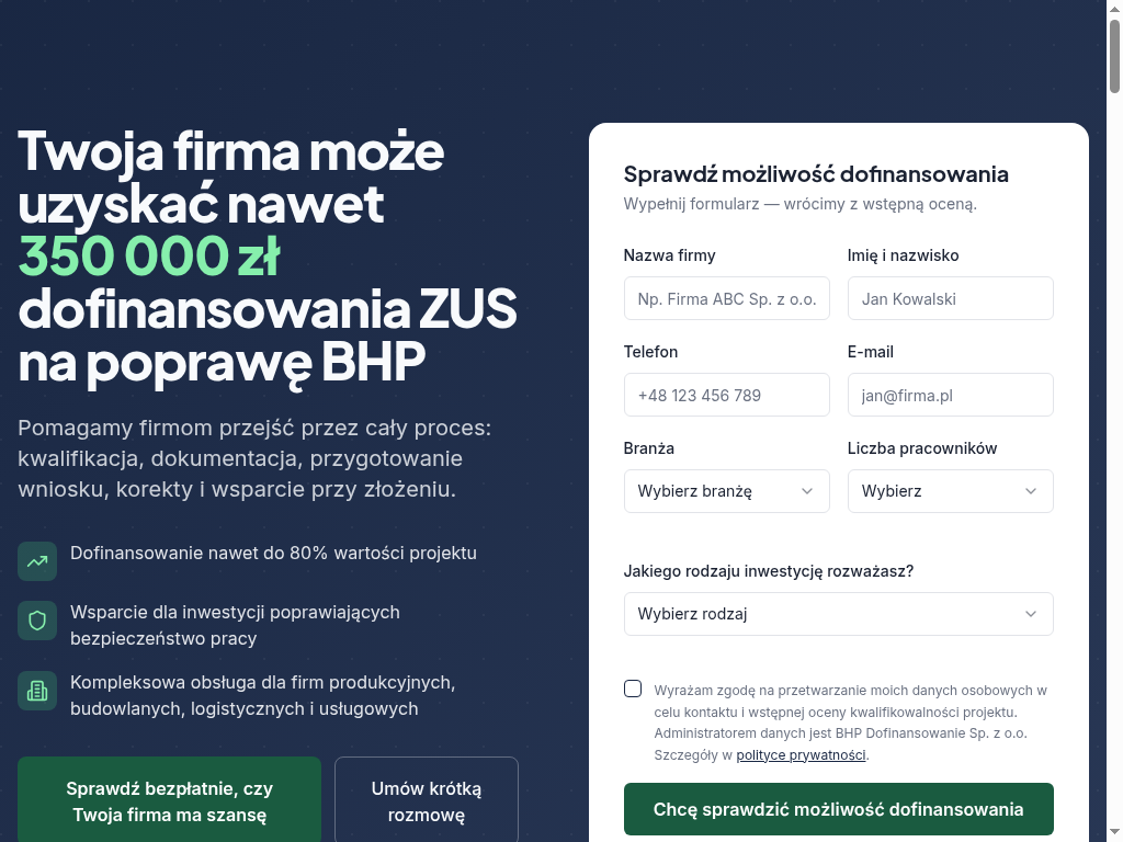Realizacja Silver Line Company — Bezpieczna Dotacja